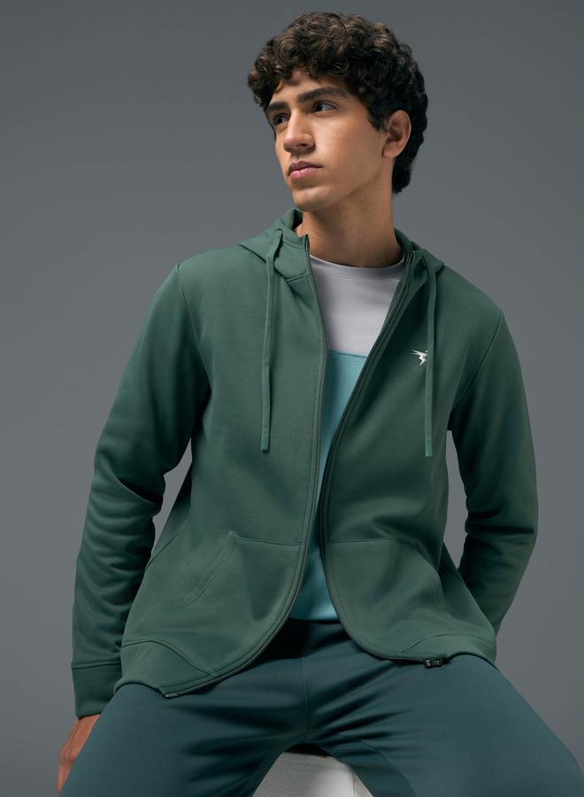 Technosport Men Solid Slim Fit Hooded Sports Jacket with TECHNOWARM - Image 3